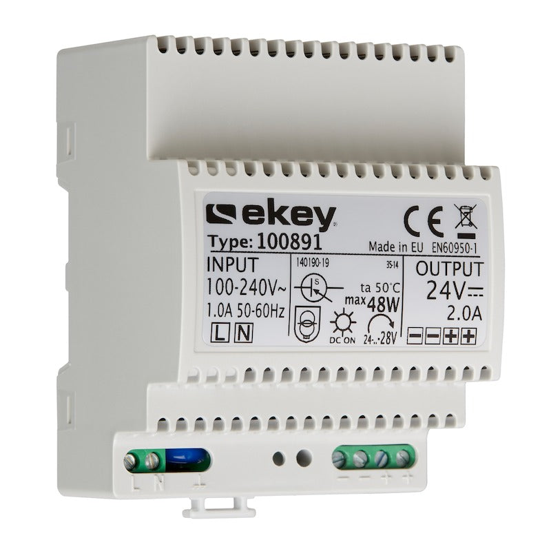 EKEY 100891 Napájecí zdroj ekey NT REG 230 VAC/24 VDC/2 A, pro montáž na DIN-lištu EKEY 100891 Napájecí zdroj ekey NT REG 230 VAC/24 VDC/2 A, pro montáž na DIN-lištu
